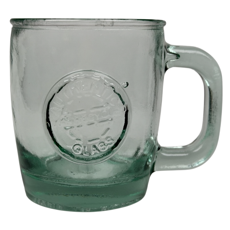 San Miguel Authentic 100% Recycled Green Glass Mug Made In Spain Starbucks
