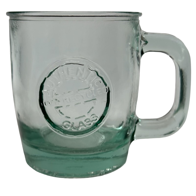 Starbucks Coffee Company Green Etched Glass Mug Made in U.S.A. 3 3/4 Tall