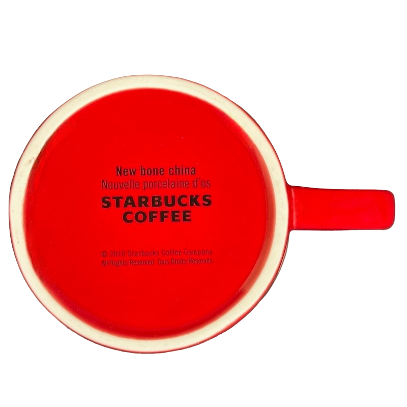 Double Heart And Love Script Red Embossed Mug 2010 Starbucks
