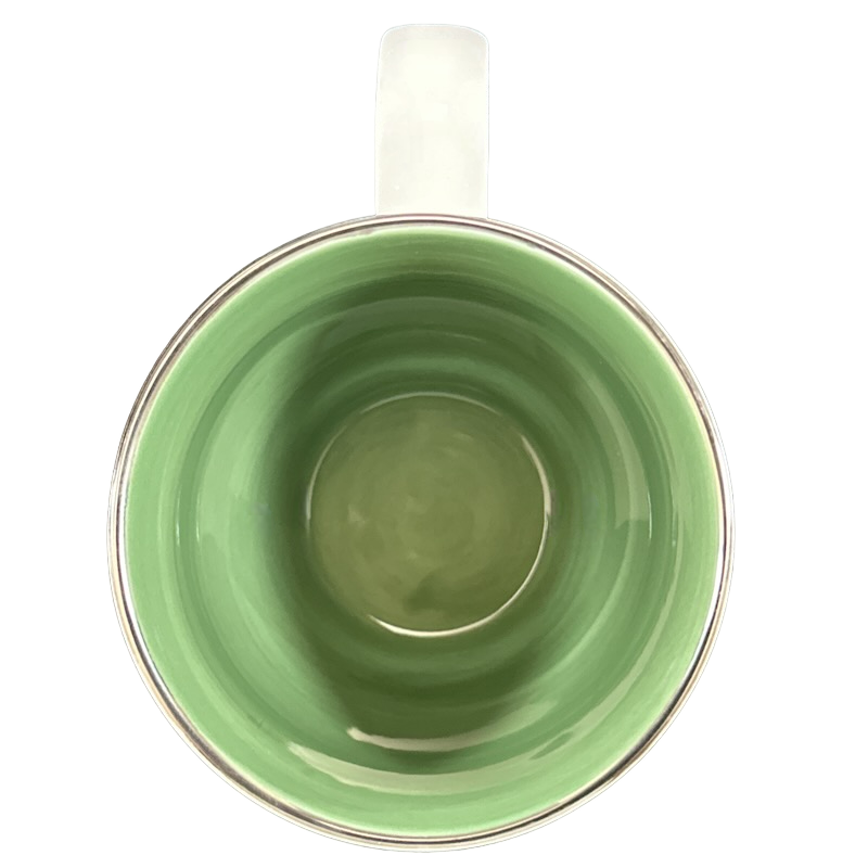 Barista Green Swirls And Red Diamonds Green Interior Pedestal Mug 2003 Starbucks