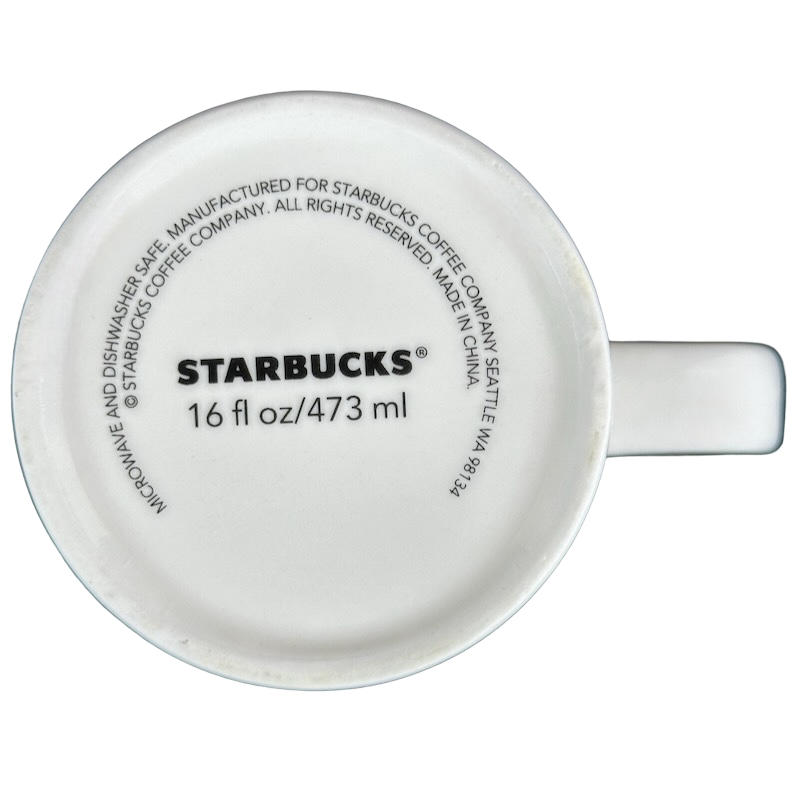 Colorful Hearts Tall White Square Handle 16oz Mug Starbucks