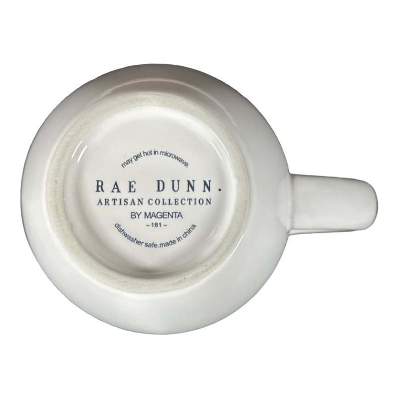 Rae Dunn Artisan Collection HAppy HaUnTiNg Mug Blue Inside Magenta