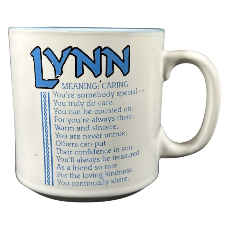 LYNN Poetry Name Blue Interior Mug Papel – Mug Barista