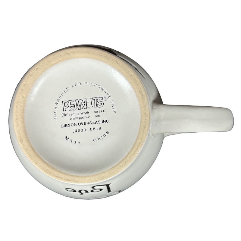 Peanuts Snoopy Santa Joy Peace Love Etched Mug Gibson