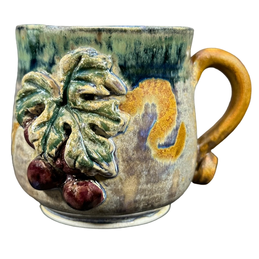 Bundle Of Grapes With Leaves A Time For Joy New Orleans '92 3D Pottery Mug Redeemer Fresno