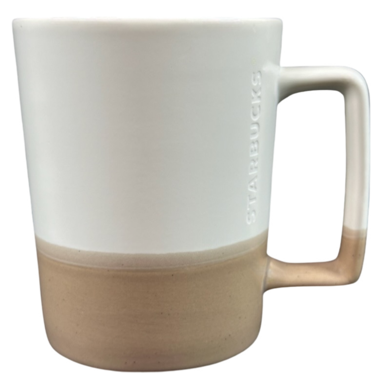Three Tone Cream Brown And Beige Etched Logo 16oz Mug 2016 Starbucks
