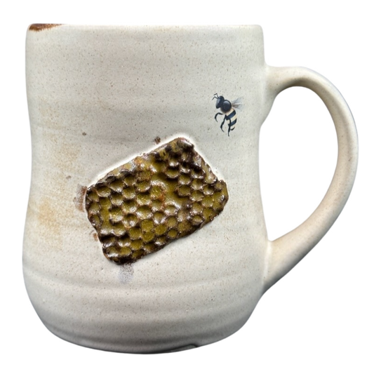 Bees And Embossed Honeycomb Pottery Mug D2E Bee The Change