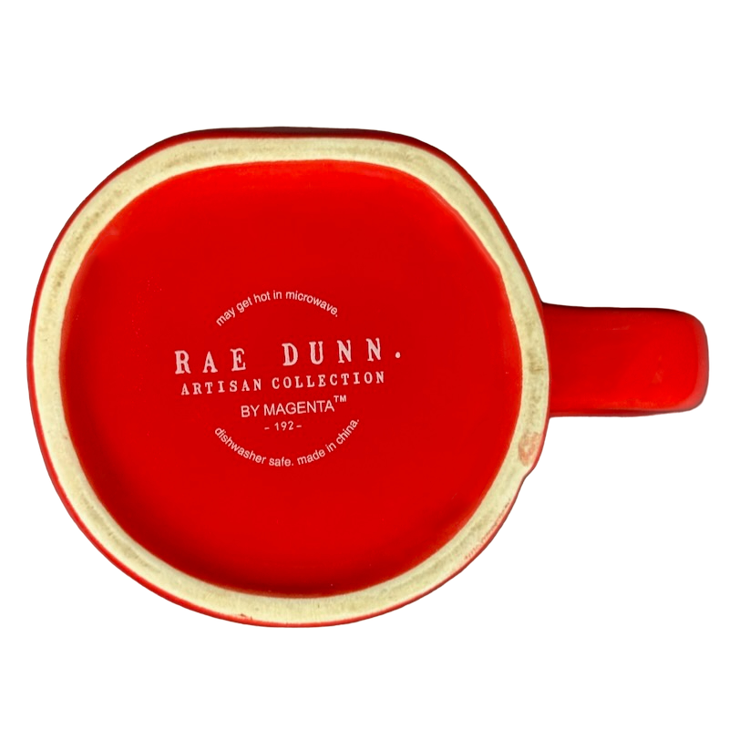 Rae Dunn Artisan Collection BELIEVE Red Mug Red Inside Magenta