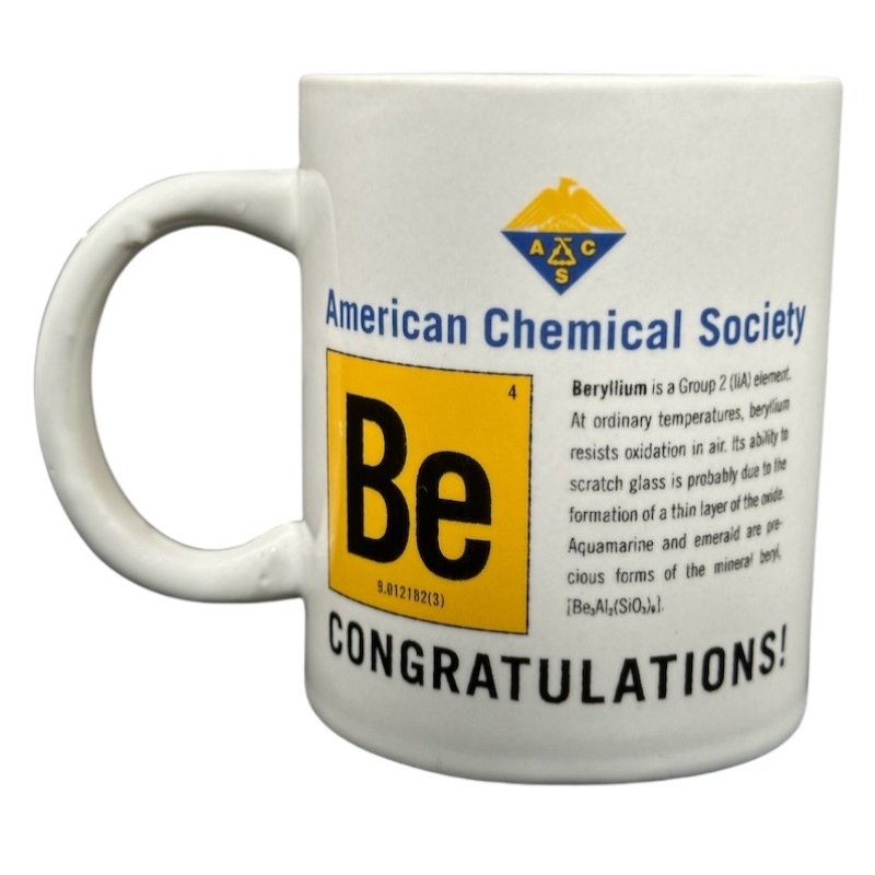 American Chemical Society Happy Anniversary Beryllium Mug