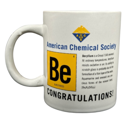 American Chemical Society Happy Anniversary Beryllium Mug