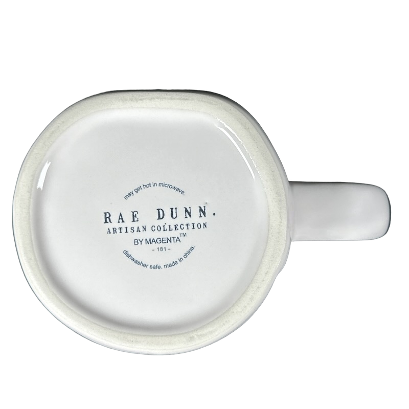 Rae Dunn Artisan Collection BEWARE Spider Mug Orange Inside Magenta