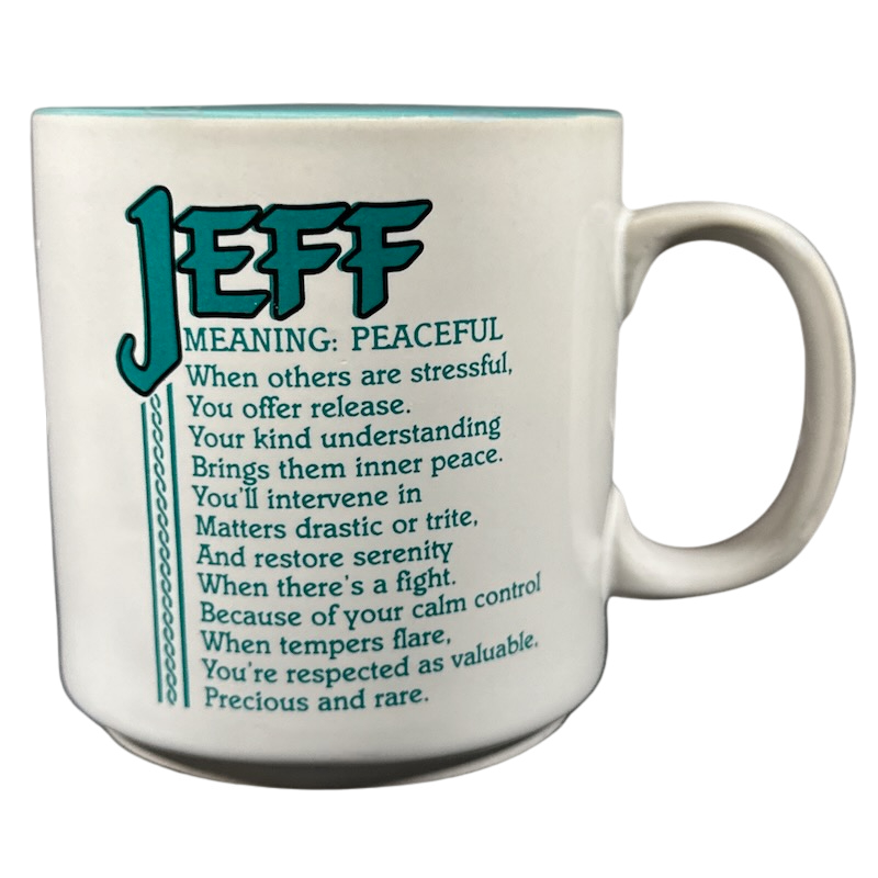 JEFF Poetry Name Turquoise Interior Mug Papel – Mug Barista
