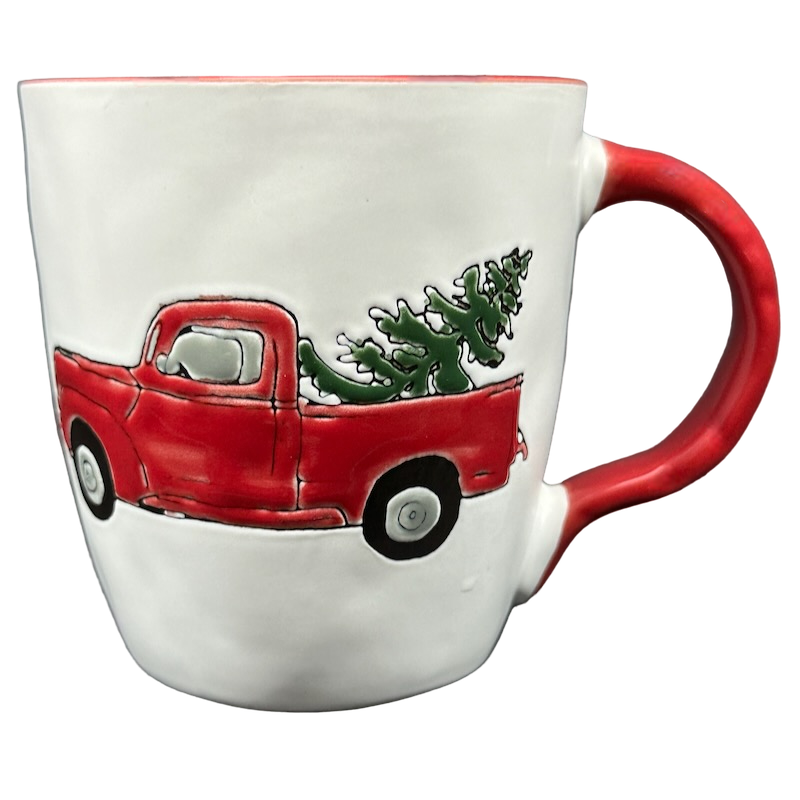 Vintage Red Truck Personalized Christmas Mug