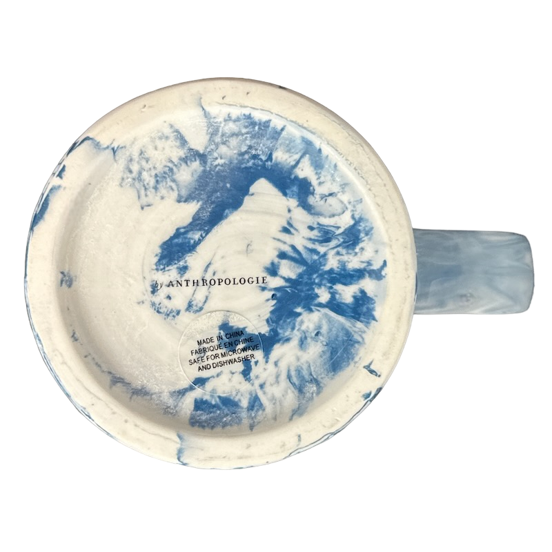 Marbled Letter "V" Monogram Initial Mug Anthropologie