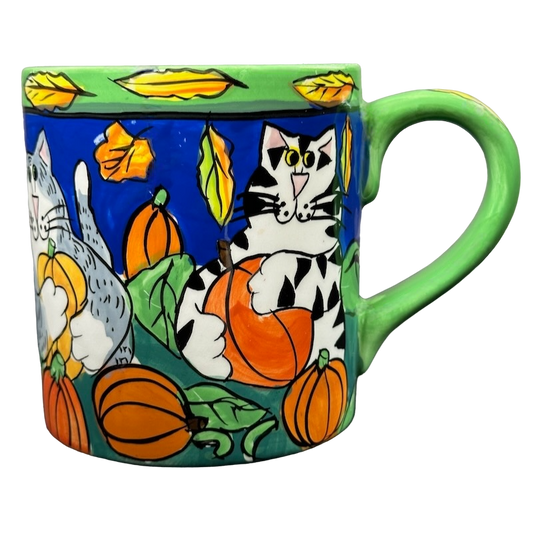 Catzilla Candace Reiter Designs Cats Holding Pumpkins Mug Henriksen Imports