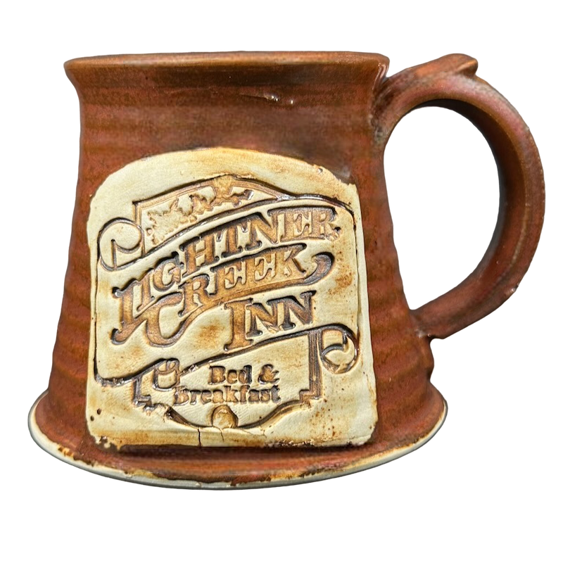 Lightner Creek Inn Bed & Breakfast Signed Rust Pottery Mug