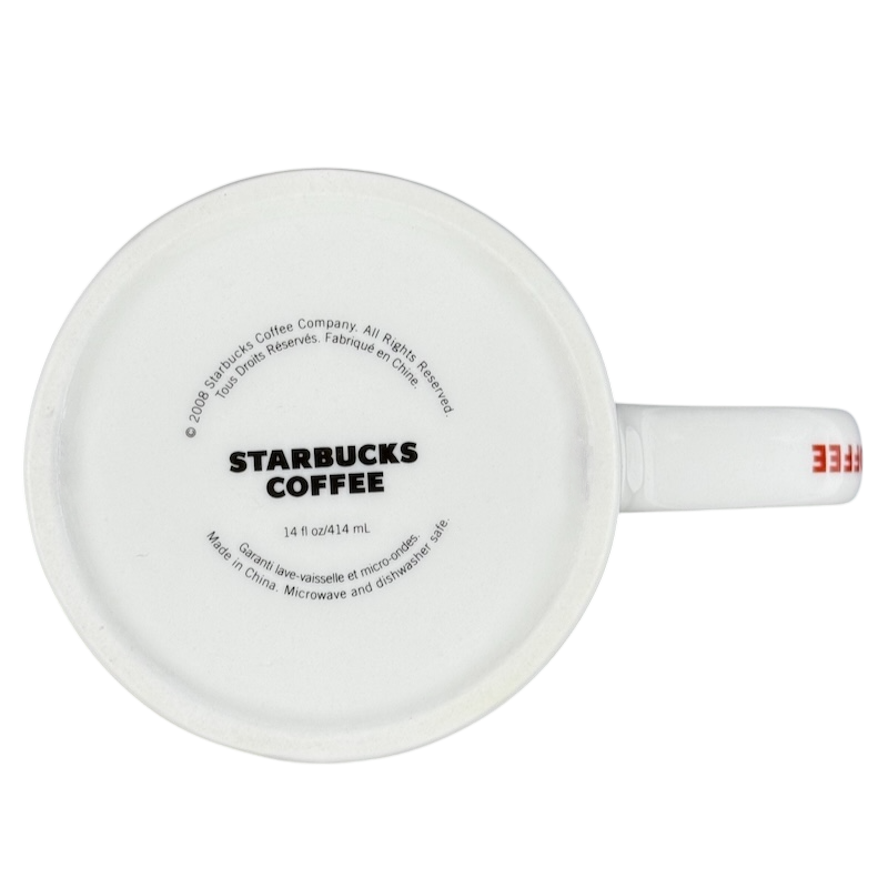 Christmas Tree With Red Ornaments Embossed 14oz Mug 2008 Starbucks