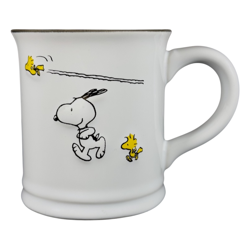 Peanuts Snoopy & Woodstock Porcelain Coffee Mug - Dishwasher Safe, 9.5 Cm Height