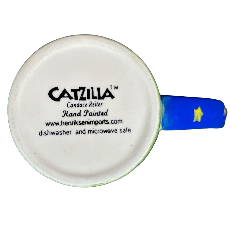 Catzilla Candace Reiter Designs Cats Hugging At Night Yellow Interior Mug Henriksen Imports