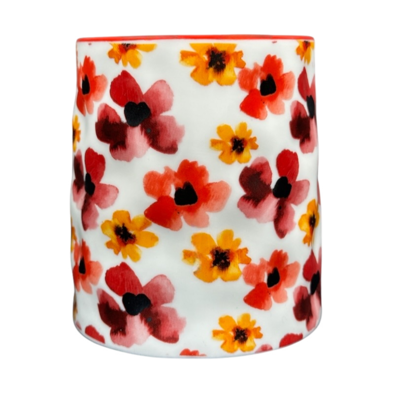 Bella Floral Poppies Dimpled Mug 10 Strawberry Street