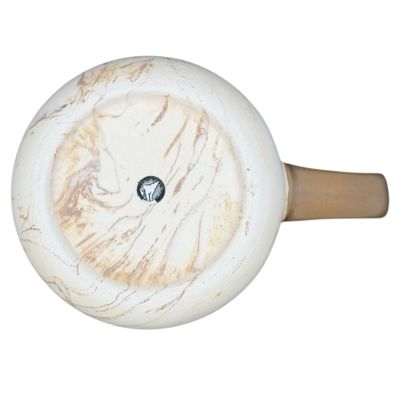 Bottom view of Alaska Marbled Moose Mug with unique marbled design and sturdy handle