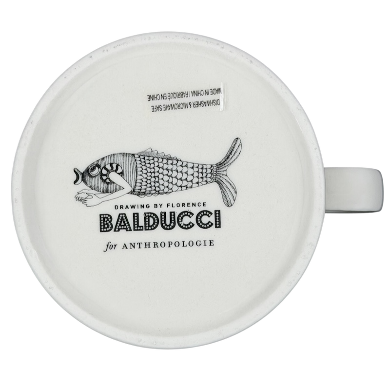 Florence Balducci Horse Monogram Initial Mug Anthropologie with unique fish design and handle
