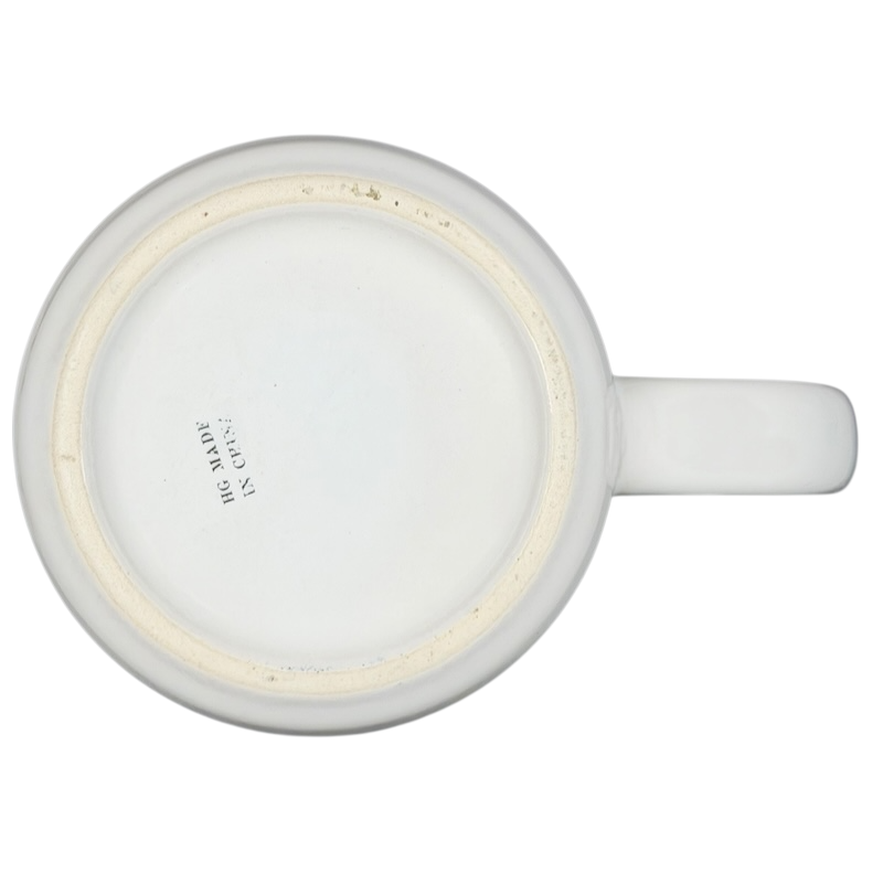 Bottom view of Bad Ass Coffee Company Maui Mug showing smooth ceramic finish and made in USA label