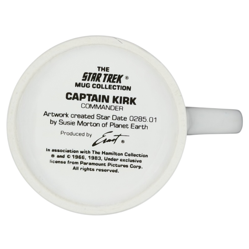 Captain Kirk Star Trek vintage mug featuring artwork by Susie Morton for collectors and fans
