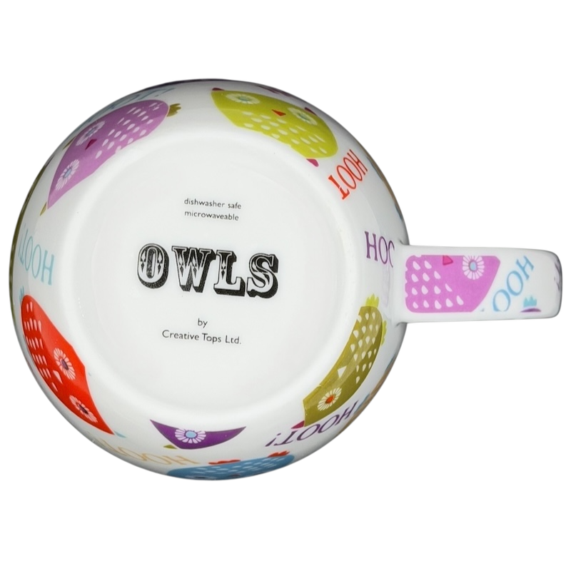 Owls Hoot Mug Creative Tops featuring colorful owl designs and dishwasher safe materials
