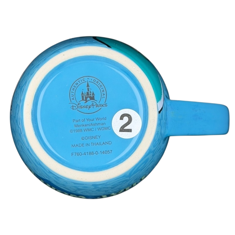 Bottom view of Ariel Once I Wake Up collectible mug with Disney logo and details