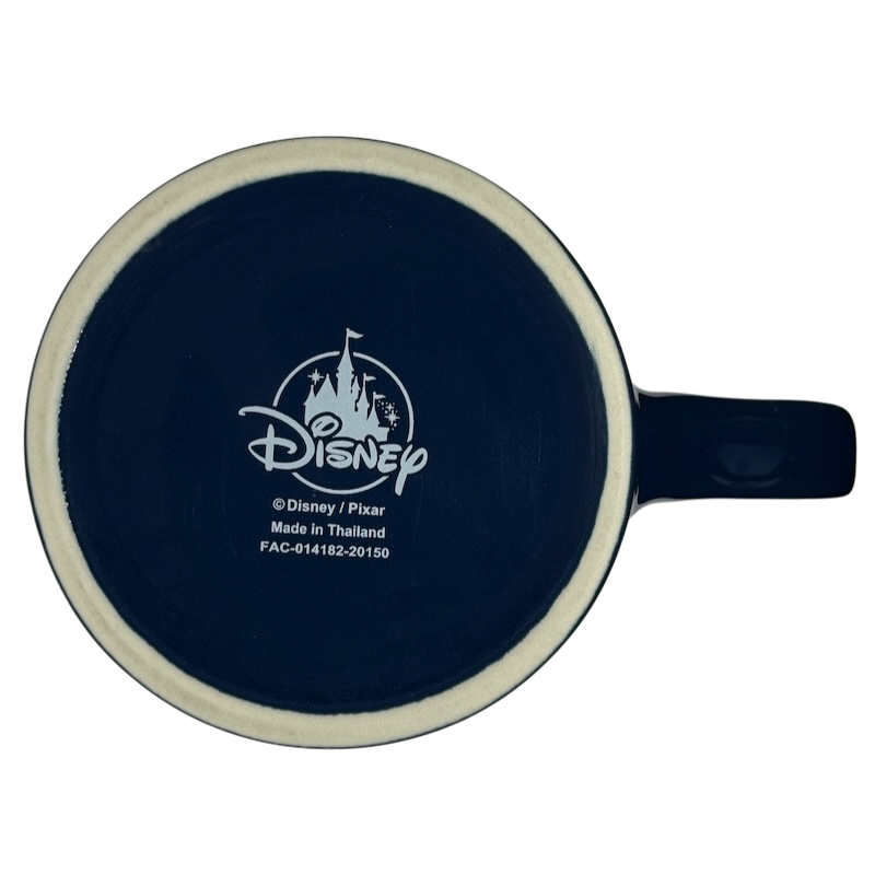 Bottom view of Disney Wall-E and Eve vintage mug set showing Disney logo and manufacturing details