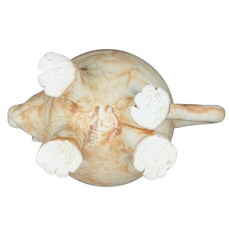 Unique handcrafted dog figural pottery mug with detailed paws and realistic features