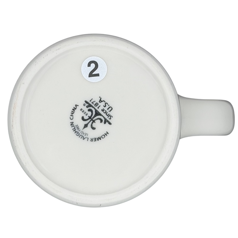 Bottom view of Fouled Anchor US Navy Mug Homer Laughlin China showcasing logo and size details