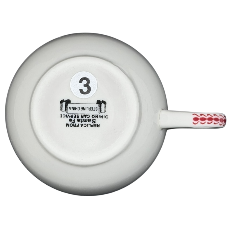 Bottom view of Otagiri Mimbreno Santa Fe Replica Mug with a clear label and handle design