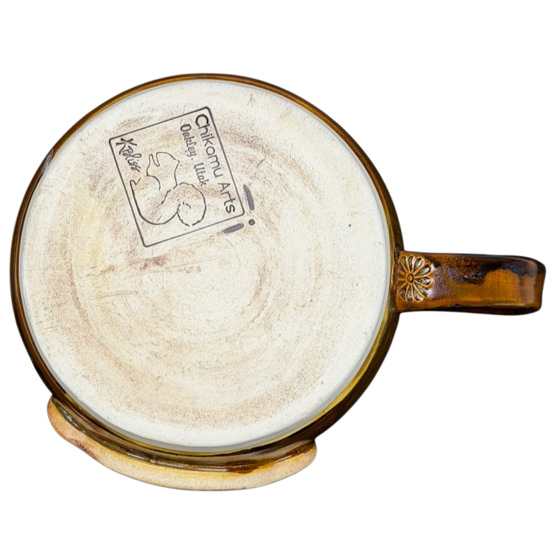 Bottom view of a Mirror Lake Diner Oakley Utah Mug from Chikamu Arts with a unique design