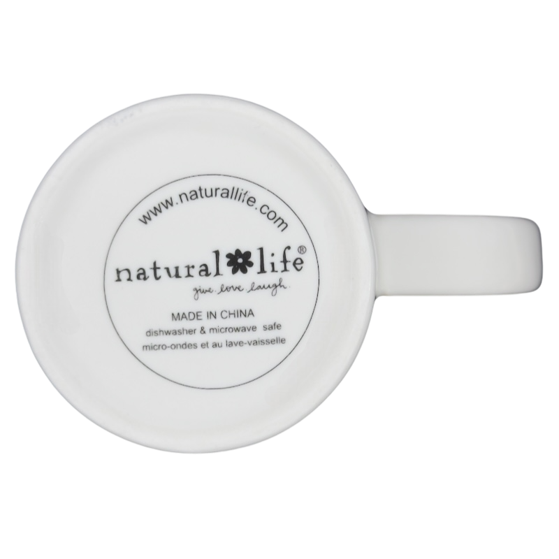 Natural Life every home would have a dog mug with a white finish and easy-grip handle