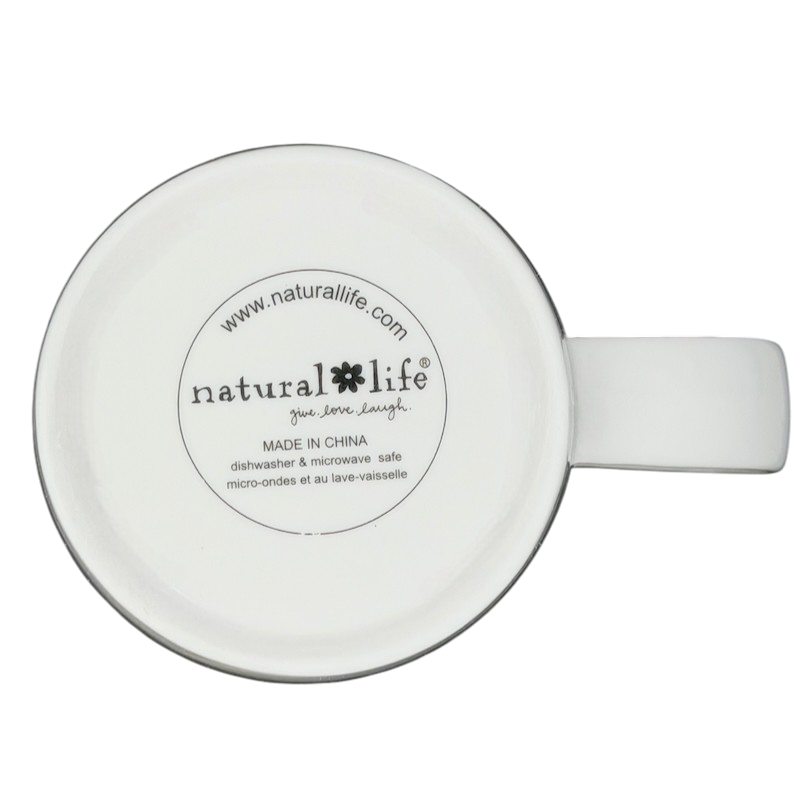 I Am Grateful For Letter 'L' Monogram Mug Natural Life with white ceramic design and handle