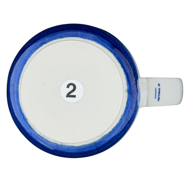 Otagiri seagulls tankard vintage mug with a blue rim and white base for collectors