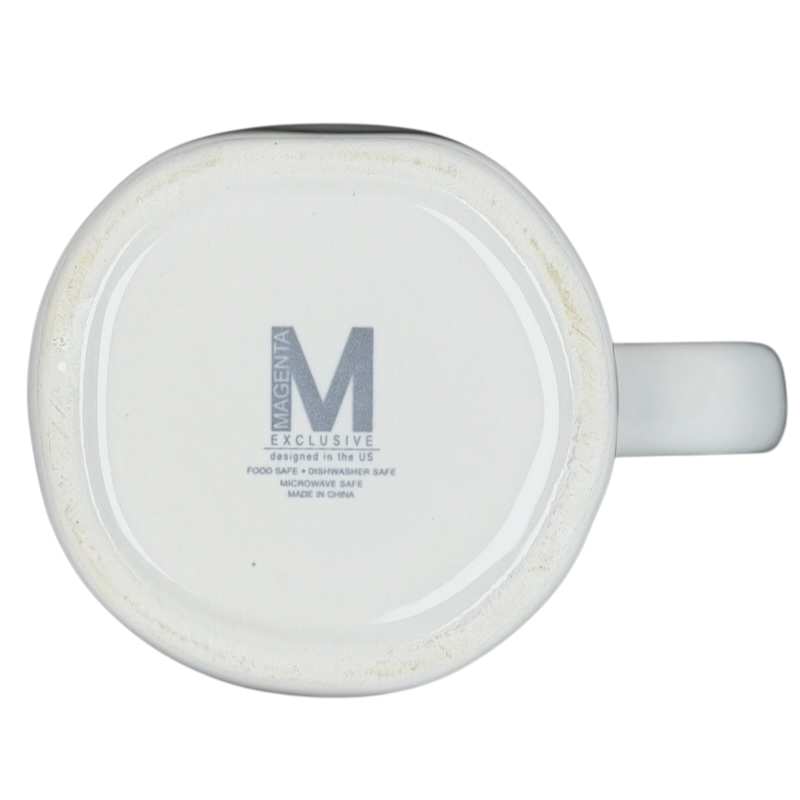 Bottom view of Rae Dunn Magenta HOME wildflowers mug showcasing design and details