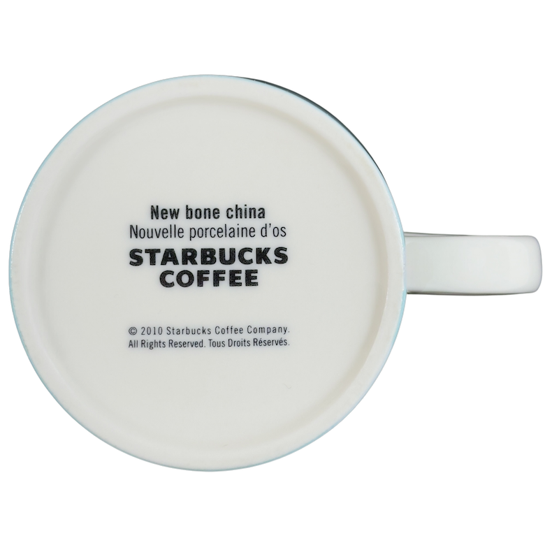 2010 Starbucks vintage collectible mug featuring new bone china construction and classic logo