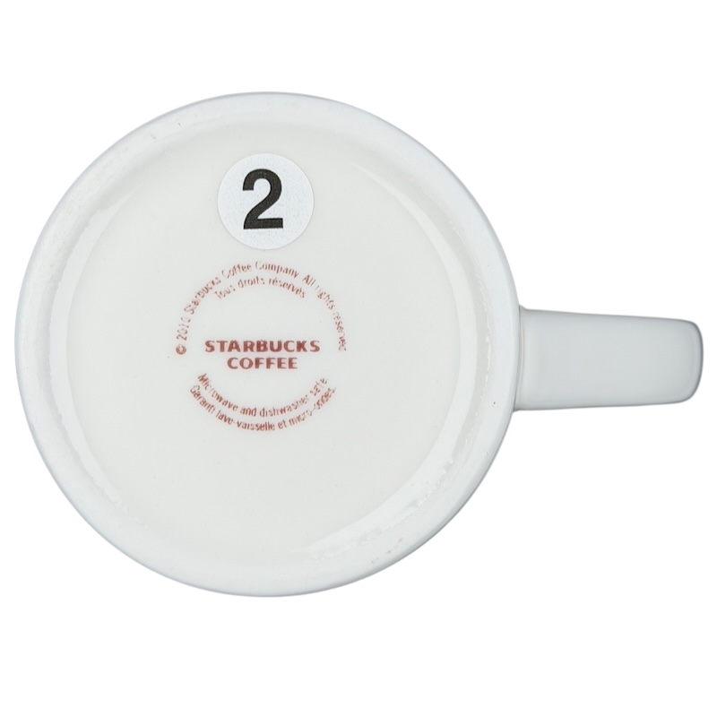 Bottom view of a Starbucks grande vintage mug featuring the Starbucks logo and number two