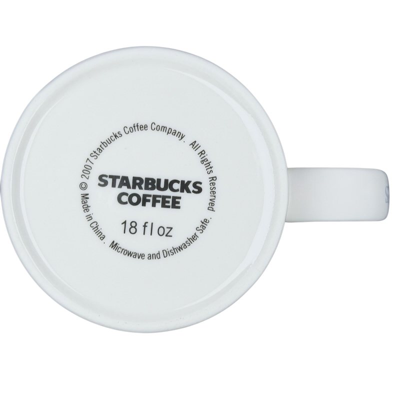 Bottom view of Starbucks Nashville Architect Series vintage mug showcasing 18 fl oz capacity