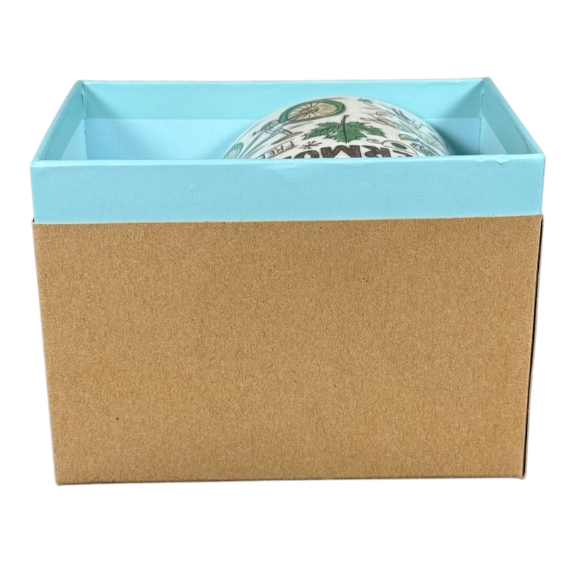 Starbucks Vermont mug Been There Series partially visible inside a blue and brown gift box