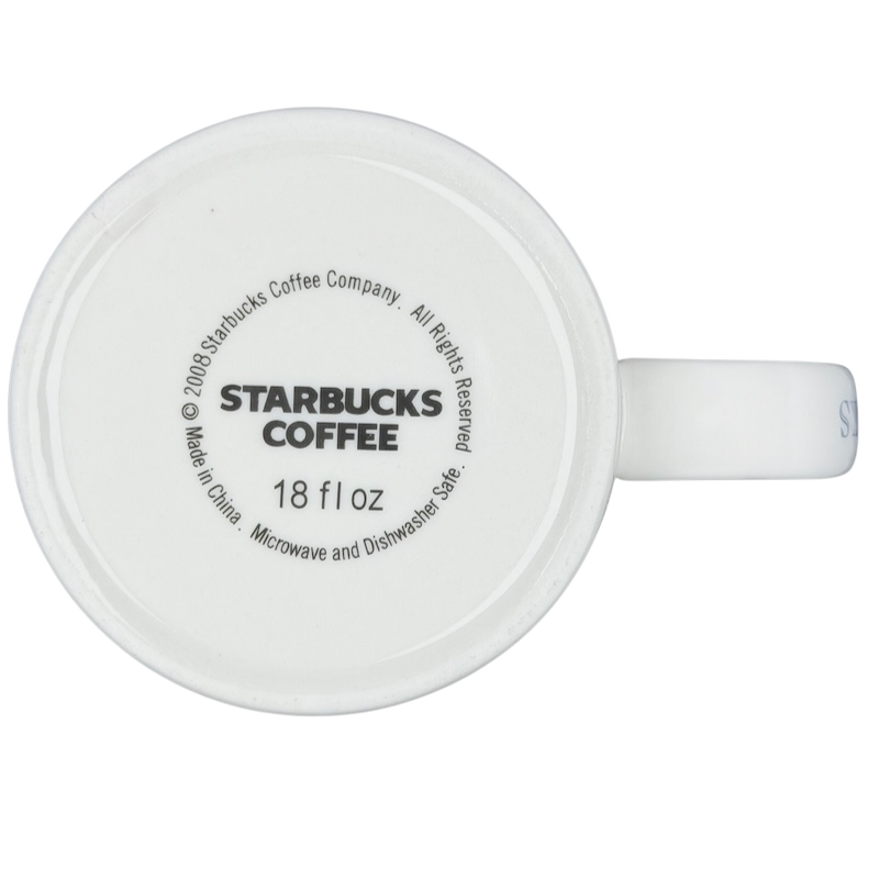 Bottom view of a Starbucks Washington DC Architect Series vintage mug showing branding and size details