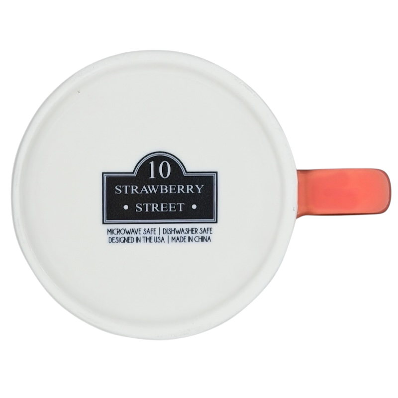 Top view of 10 Strawberry Street Bella Floral Coral Handle Mug with stylish design and vibrant colors