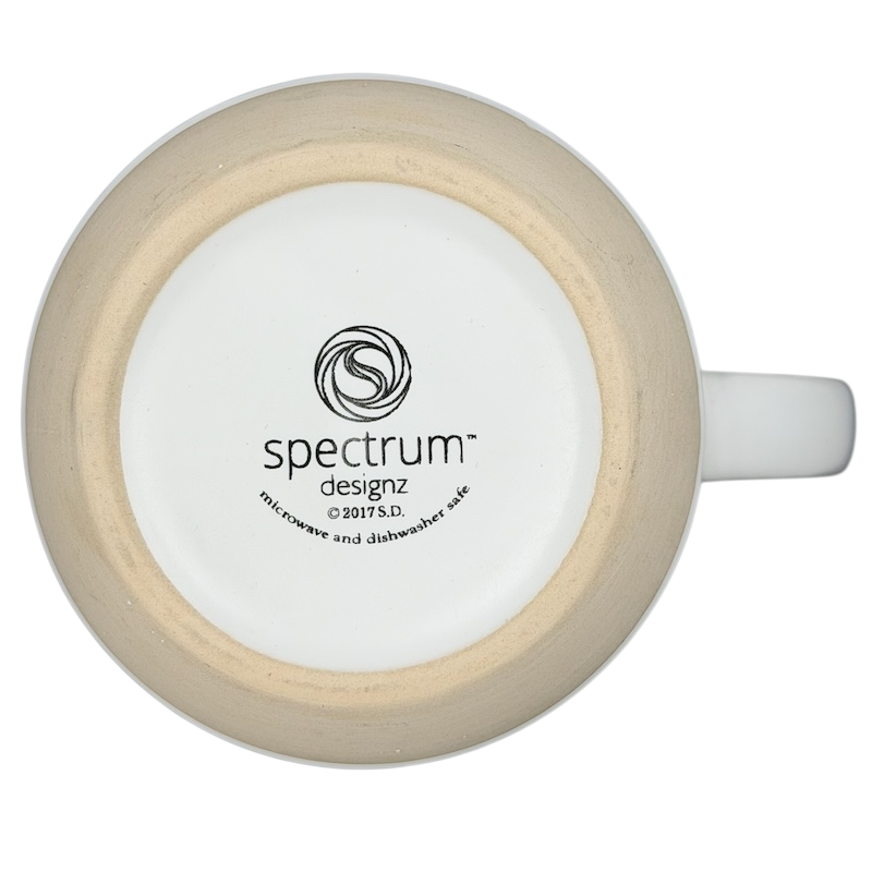 Bottom view of the Style Is Everything French Bulldog Mug Spectrum Designz showing logo and material details