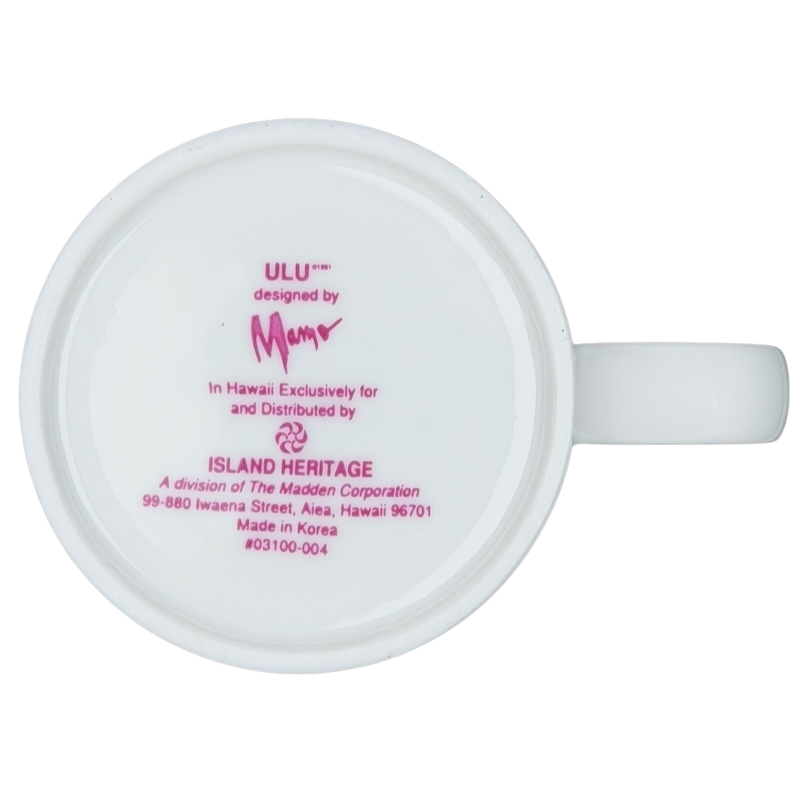 ULU Mamo Magenta Floral vintage Mug with a colorful floral design, perfect for collectors and coffee lovers