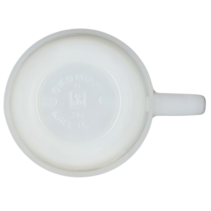 Vintage Mickey Mouse Pepsi milk glass mug featuring a smooth white design and classic Disney charm