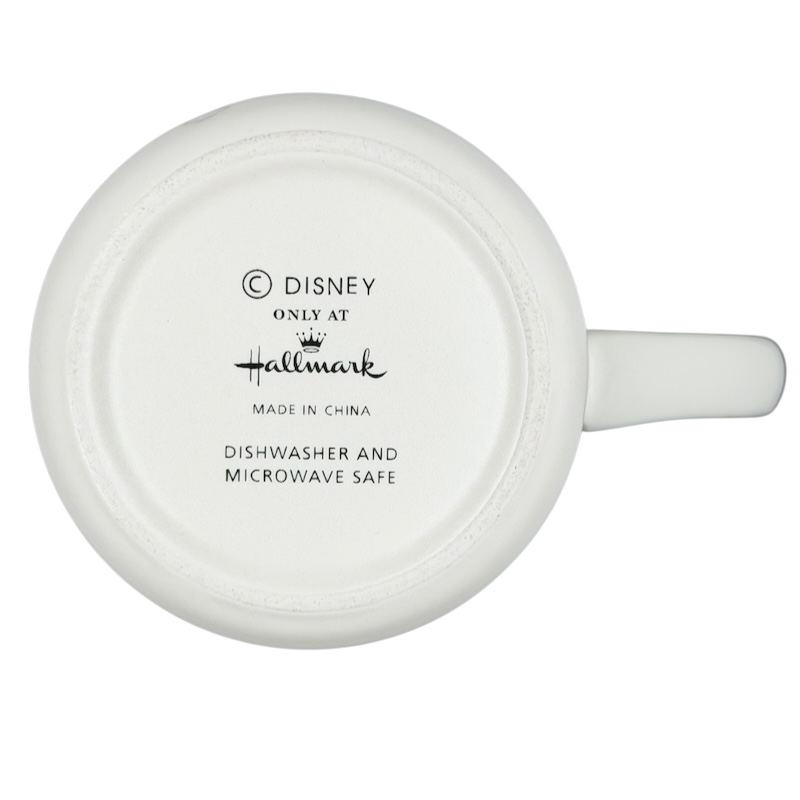 Bottom view of Hallmark Winnie the Pooh Good Friends mug indicating dishwasher and microwave safe features