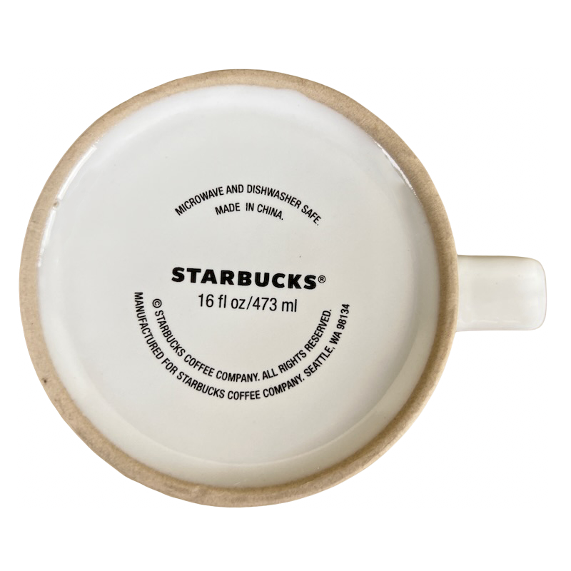 Thick Stripe Rectangular Handle 16oz Red & White Mug Starbucks